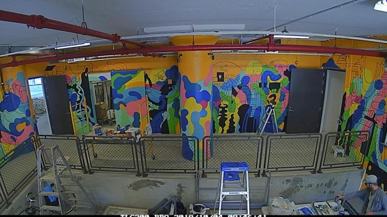 ‘Broad City’ intro designer paints mural inside new Sunset Park building