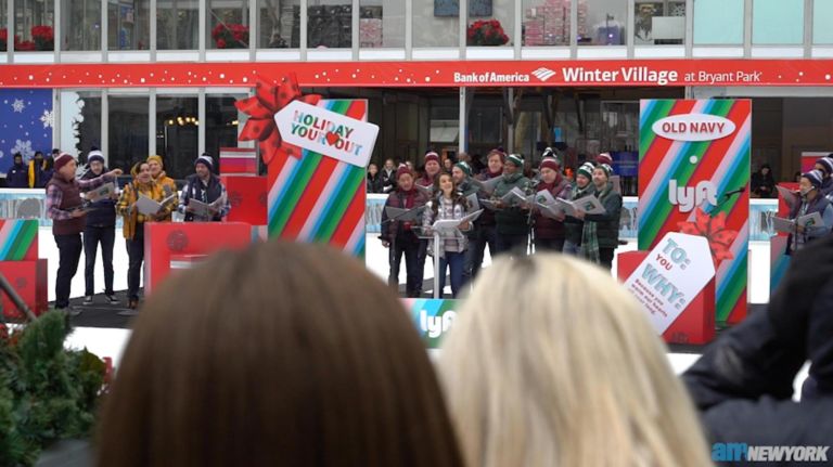 Bronx actress Lea Michele sings holiday classics in Bryant Park