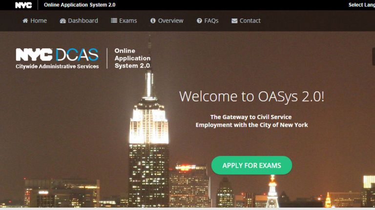 NYC Civil Service exam application process just got easier 2 The city's Department of Citywide Administrative Services on Monday relaunched its OASys website for Civil Service test applications.