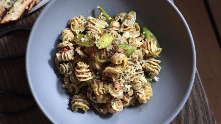 Emily team's new restaurant Violet is all about grilled pizza 4 Homemade pasta dishes include the Radiators, with linguiça, Chinese broccoli and broccoli pesto.