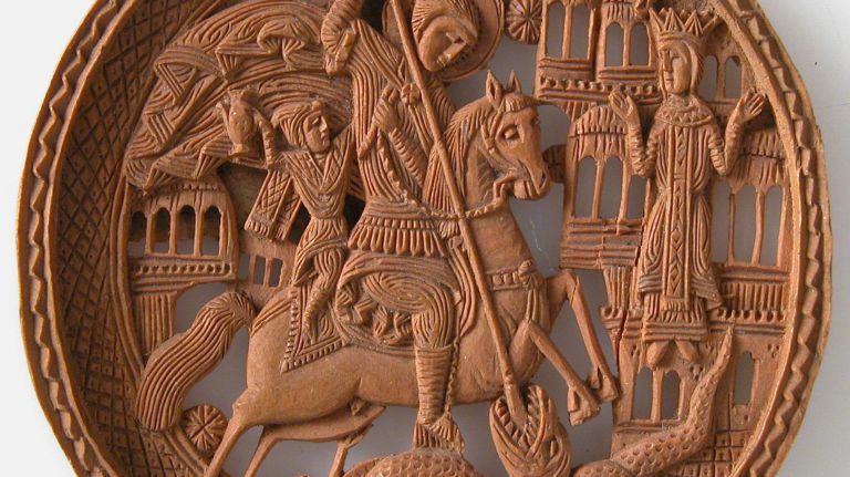 'Game of Thrones'-inspired scavenger hunt tour seeks the sources of iconic fantasies 3 A 17th century medallion depicts Saint George slaying a dragon.