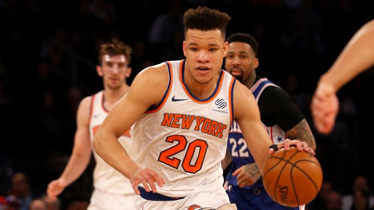 Knicks forward Kevin Knox scored a career-high 31 points on Sunday against the visiting 76ers.