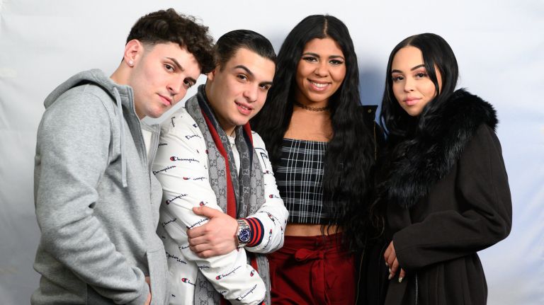 cast members of the "Made in Staten Island" reality television show at the AMNY offices in Manhattan on Jan. 11, 2019.