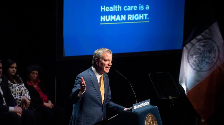 De Blasio's NYC Care isn't likely to decrease emergency room visits, experts say 2 Mayor de Blasio announced an initiative to provide health care to every New Yorker on Tuesday, and reiterated the plan in his State of the City address, above.