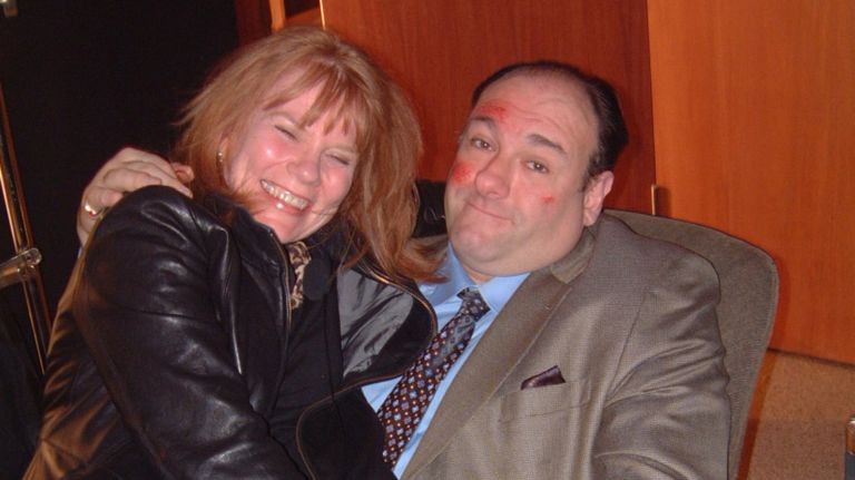 James Gandolfini and Susan Aston on the last day filming "The Sopranos" in 2007.