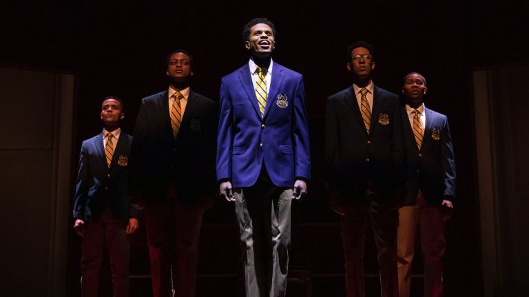 "Choir Boy" stars, from left, Nicholas L. Ashe, J. Quinton Johnson, Jeremy Pope, Caleb Eberhardt and John Clay III.