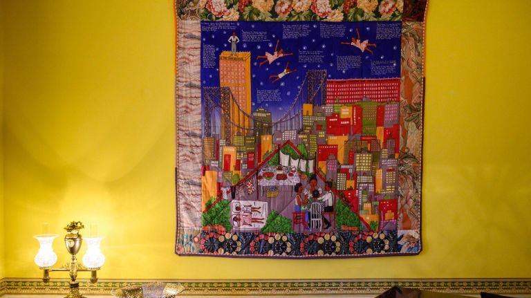 "Tar Beach ll" by Faith Ringgold is displayed at Gracie Mansion.