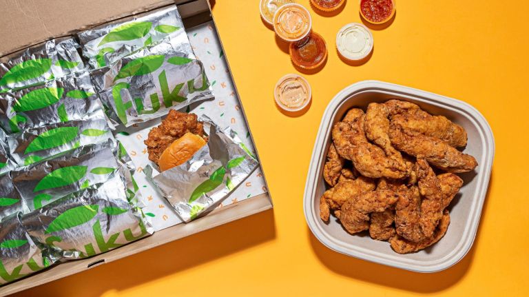 Super Bowl catering: Where to order chicken wings, BBQ and more 3 Fuku's fried chicken sliders and fingers are ready for your party.