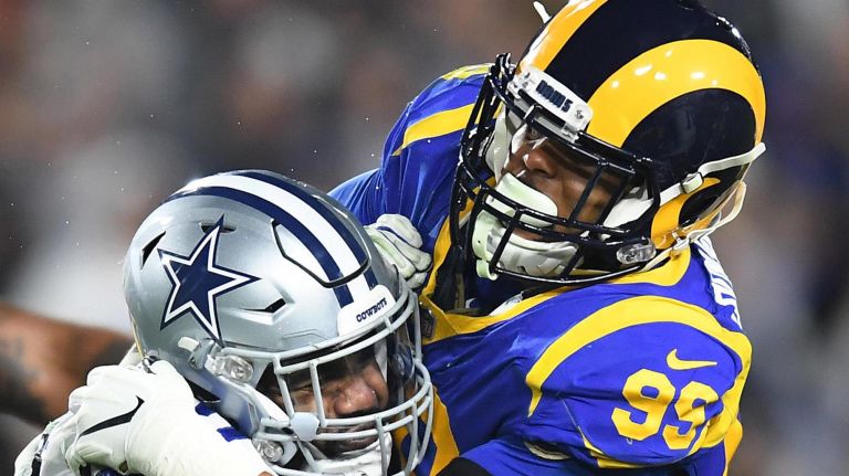 Rams defensive tackle Aaron Donald led the NFL with 20.5 sacks this season.