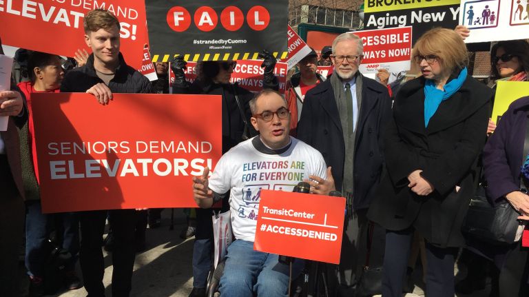 The AARP joins advocates in calling on the governor and state lawmakers to identify new funding streams for the MTA.