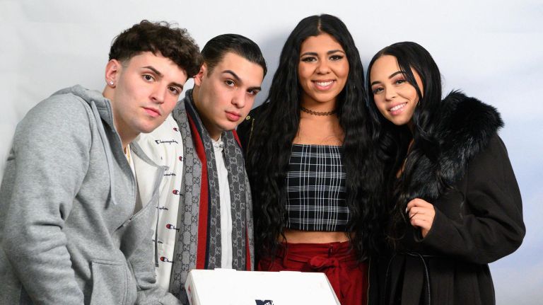 Cast members of "Made in Staten Island" pose at the amNewYork office in Manhattan on Jan. 11.