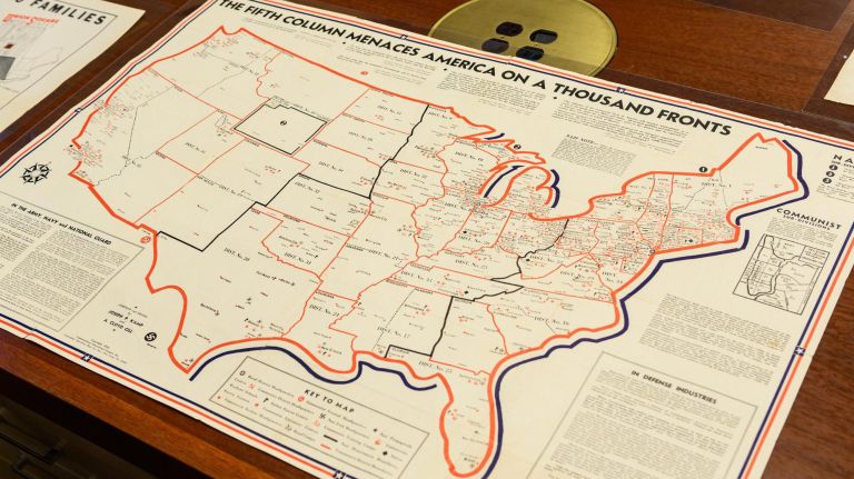New York Public Library offers public viewing of its 800,000 maps 4 This map from the year the U.S. entered World War II aimed to amalgamate Nazi-ism, fascism and communism.