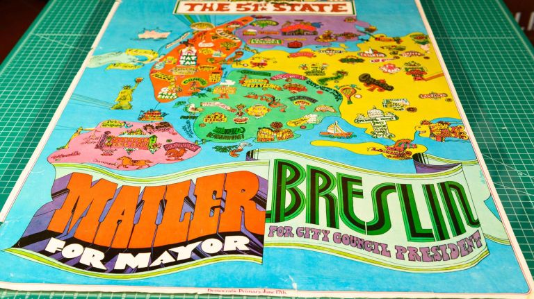 New York Public Library offers public viewing of its 800,000 maps 10 This funky campaign poster for the 1969 Democratic Mayoral Primary details the neighborhoods of New York City -- a.k.a. "The 51st State."