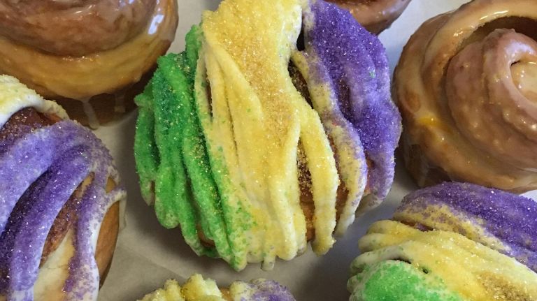Brooklyn Kolache offers king cake rolls, which are made from the company's slow rise yeast dough, sprinkled with a thin layer of brown sugar, cinnamon and sweet cream cheese filling before they are rolled into buns. 