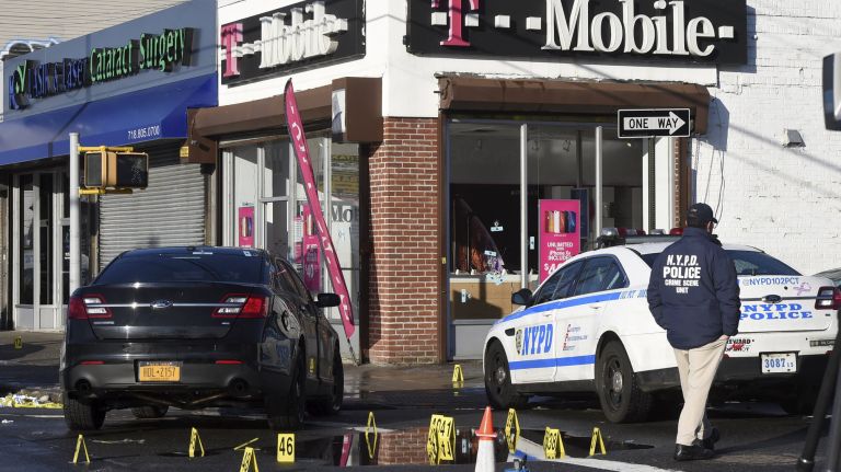 The day after Det. Brian Simonsen was killed by friendly fire,&nbsp;investigators were on scene&nbsp;at a T-Mobile store in Richmond Hill, Queens where the shooting occurred.