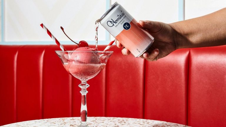 Oddfellows Ice Cream Co. is teaming up with Nomikai, a new canned wine and cocktail brand, to create a Valentines Day boozy ice cream float for two.