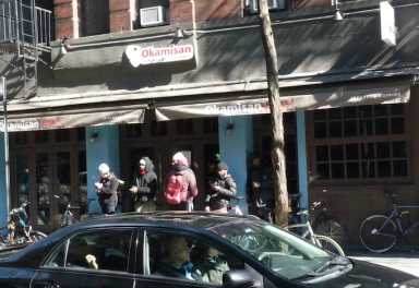 In mid-March, delivery people waiting next door to by Chloe
