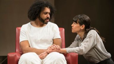 Daveed Diggs and Zoë Winters star in "White Noise," written by Suzan-Lori Parks and directed by Oskar Eustis, running at The Public Theater.