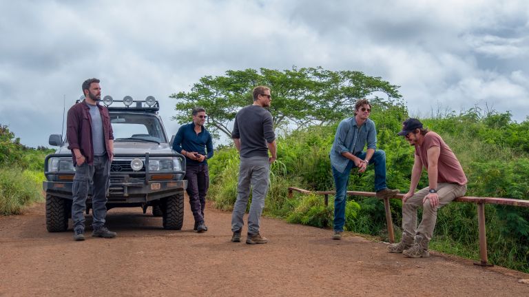 From left: Ben Affleck, Oscar Issac, Charlie Hunnam, Garrett Hedlund and Pedro Pascal star in "Triple Frontier."