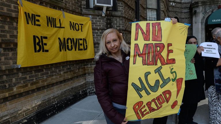 Tenant Ramona Vargas joined the rally on Thursday.