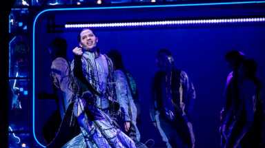 Jason Tam stars as the Squip in Broadway's newest high school musical, "Be More Chill."  