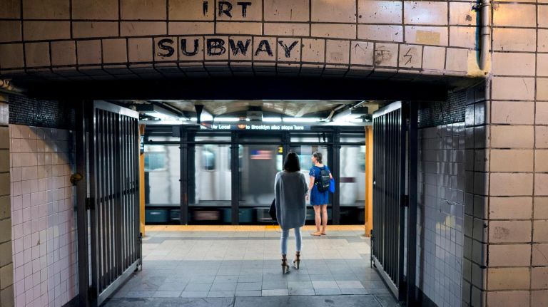 A passageway to the now No.&nbsp;1 train is still marked for the IRT Railway on July 27, 2017, at Penn Station.&nbsp;