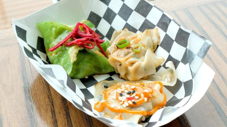 Citi Field ups its 2019 food game with dumplings and pizza cupcakes 4 A Destination Dumpings trio: vegan edamame, a classic pork and Korean beef dumplings.