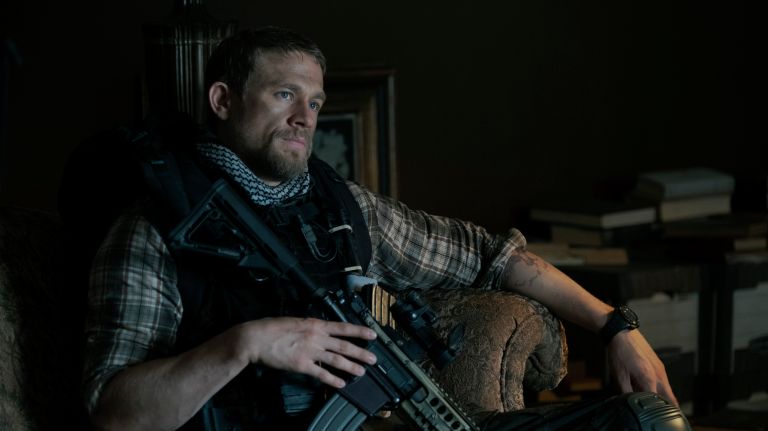 Charlie Hunnam as "Ironhead" in "Triple Frontier."&nbsp;