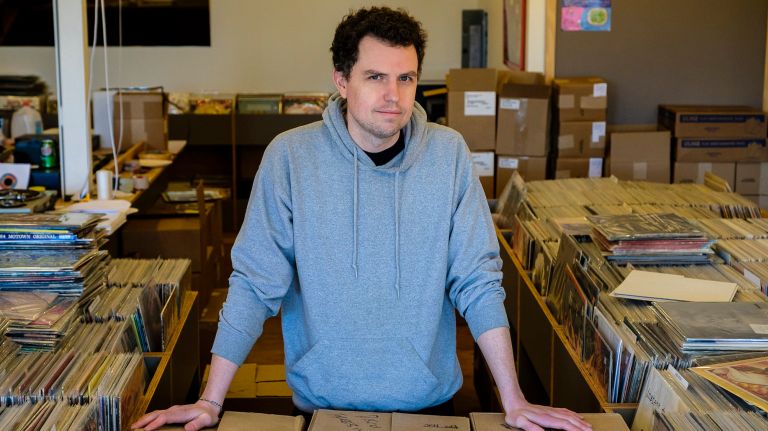Ben Steidel, co-owner of Brooklyn Record Exchange on Johnson Avenue in Bushwick on Tuesday.