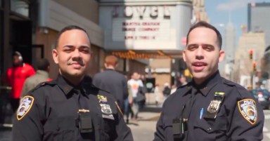 From 10th Precinct Twitter – Promo Video for Build The Block Meeting – Officer Ricardo Roman on the left