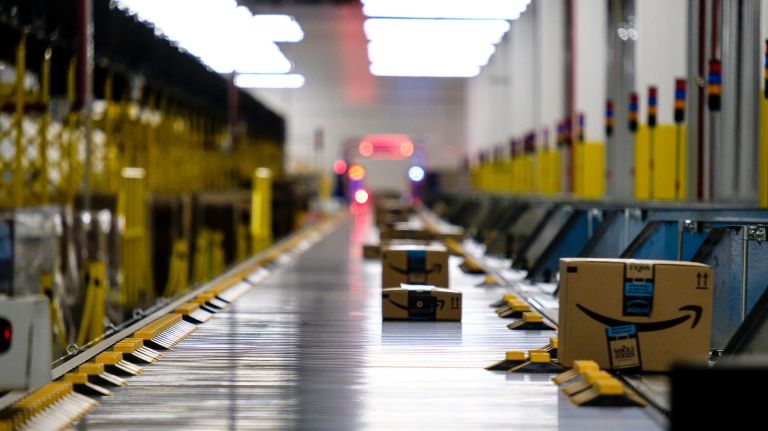 The Amazon Fulfillment Center on Staten Island on&nbsp;Tuesday.