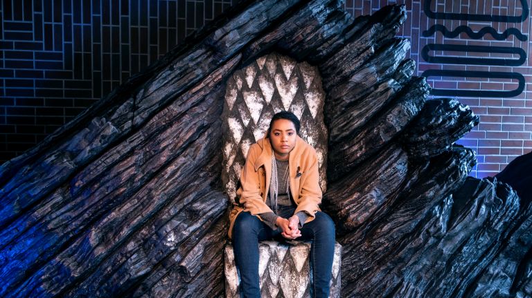 'Game of Thrones' fans can claim the Dragonstone Throne in New York City 2 Tiffany, of Brooklyn, sits for photo on the Dragonstone Throne inside the West Village Shake Shack Friday.