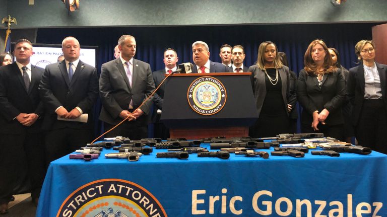 Automatic weapons seized in Brooklyn undercover sting 3 Brooklyn District Attorney Eric Gonzalez announces the bust on Wednesday.