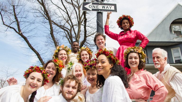 "Shakespeare on Stratford" is bringing the Bard's sonnets to Brooklyn's Ditmas Park on April 28. The actors, pictured, will perform them on the porches of homes along Stratford Road.&nbsp;