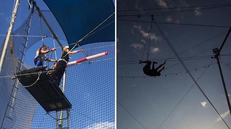 Being able to have fun and not have to explain your background offers a safe space for those in recovery, even if they're swinging on a rope like this BIGVISION&nbsp;event.
