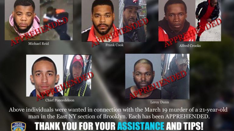 Five suspects have been charged in the deadly shooting, police said.