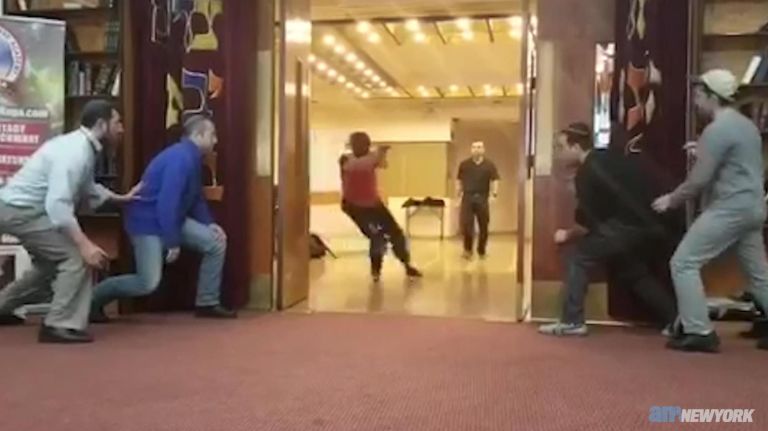 Synagogue congregants learn how to take down an active shooter