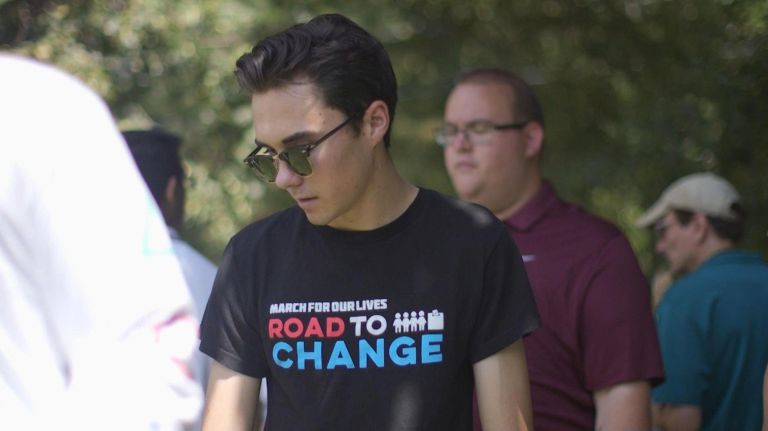 Marjory Stoneman Douglas student and activist David Hogg attends a voter registration rally in New Jersey.
