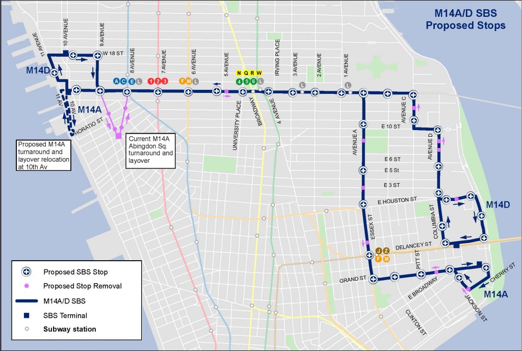 Grand St. stops restored to M14A bus route 2