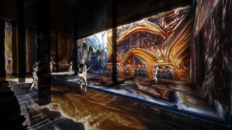 Renderings of ARTECHOUSE show an immersive atmosphere