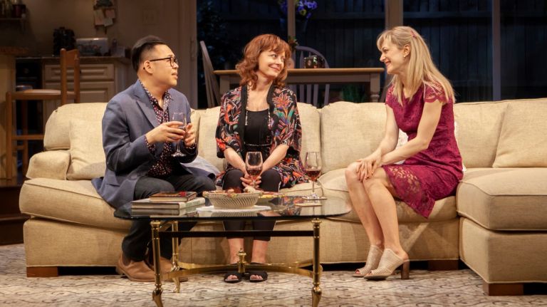 Nico Santos, Susan Sarandon and Marin Ireland star in Jesse Eisenberg's "Happy Talk."&nbsp;