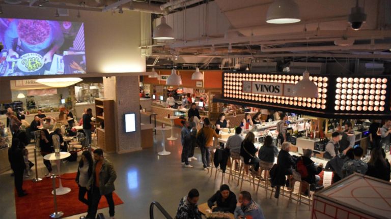 NYC markets update the classic food court with international flavors 10 Mercado Little Spain includes food kiosks and restaurants on its own floor in Hudson Yards.