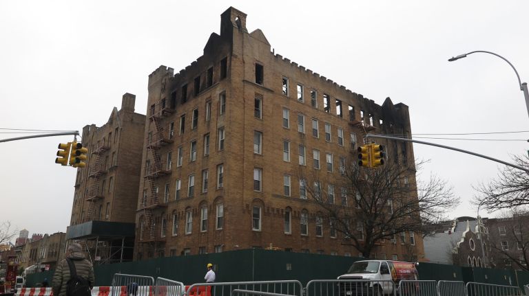 A fire destroyed the One Sunset Park building, at 702 44th St., in Brooklyn on April 3.