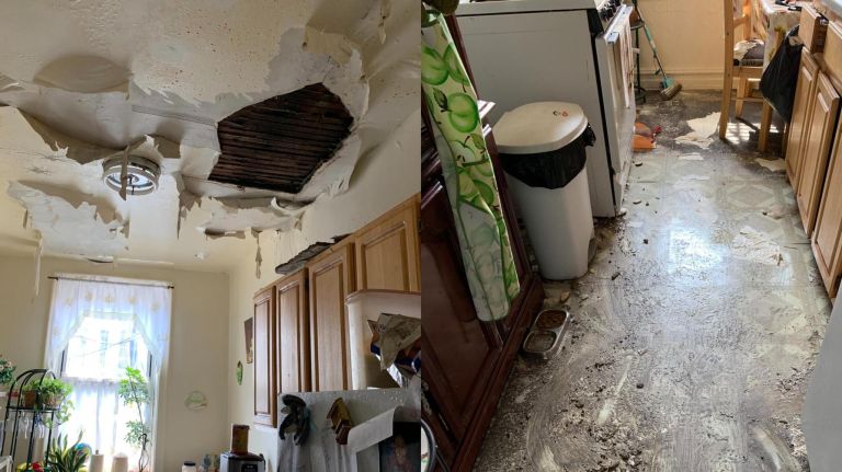 Luisa Ostolaza's apartment at 702 44th St. in Sunset Park, Brooklyn, was severely damaged by a fire on April 3.