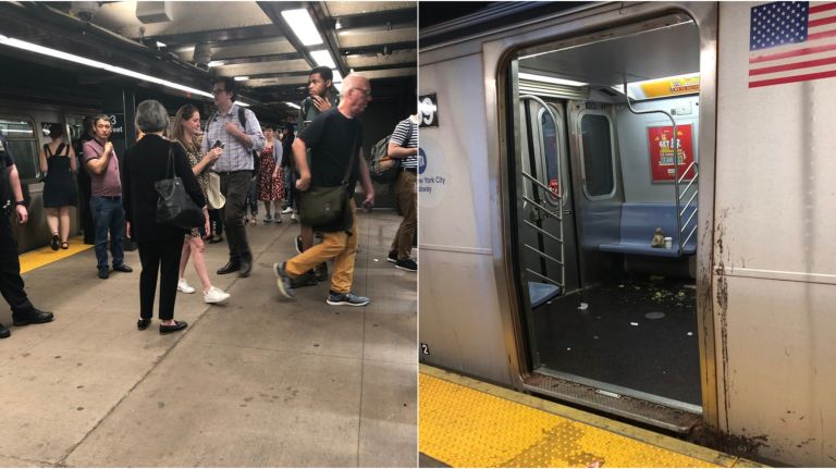 Firecracker on F train sparks chaos in Manhattan; 1 injured, NYPD says 2 A lit firecracker on an F train caused panic at the 23rd Street station in Manhattan on Friday, police said.