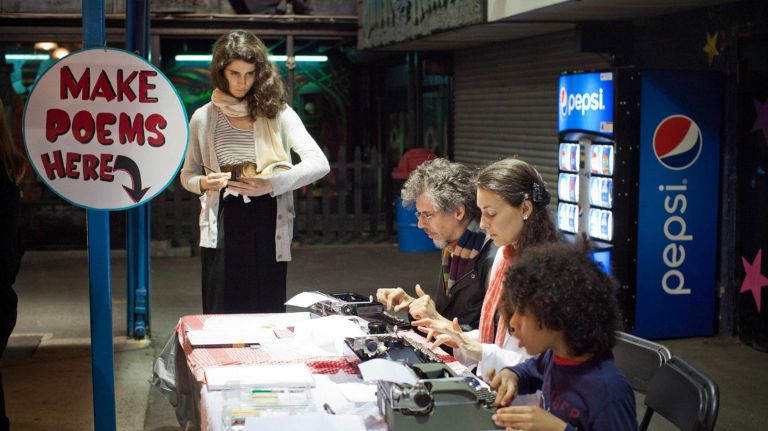 You'll be able to write your own poem on an old-fashioned typewriter.