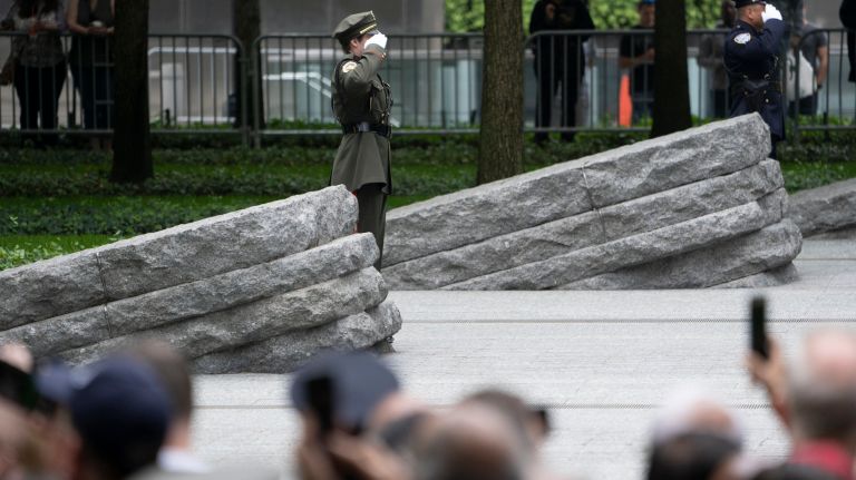 The Glade features stone monoliths inlaid with metal recovered from Ground Zero.