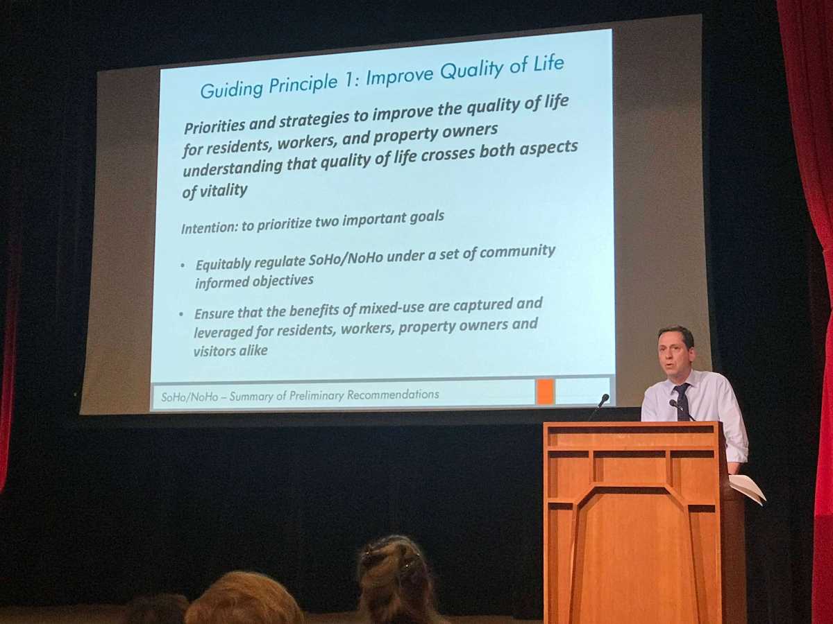 Jonathan Martin presenting preliminary recommendations