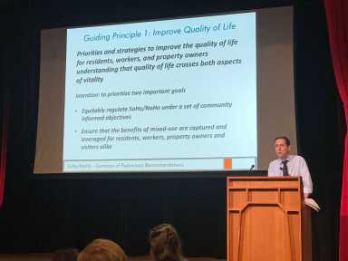 Jonathan Martin presenting preliminary recommendations