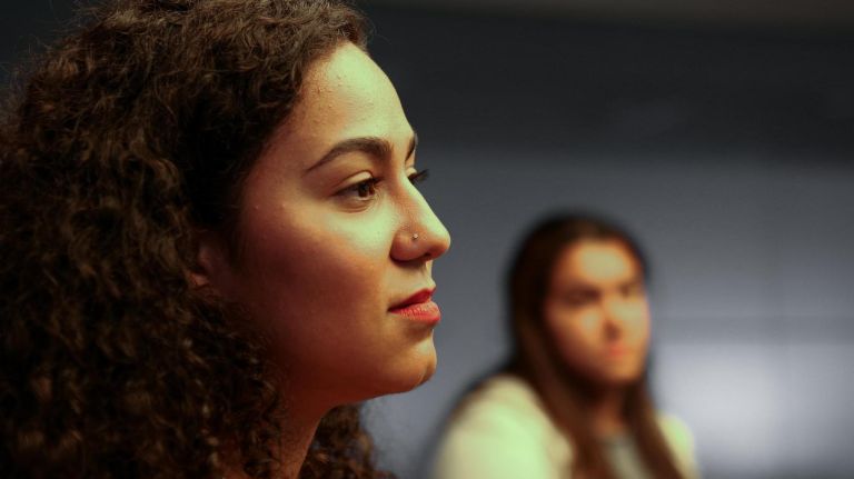 Jacqueline Ayende Rodriguez, 19, a City College student majoring in biology, talks about volunteering in Puerto Rico this summer.
